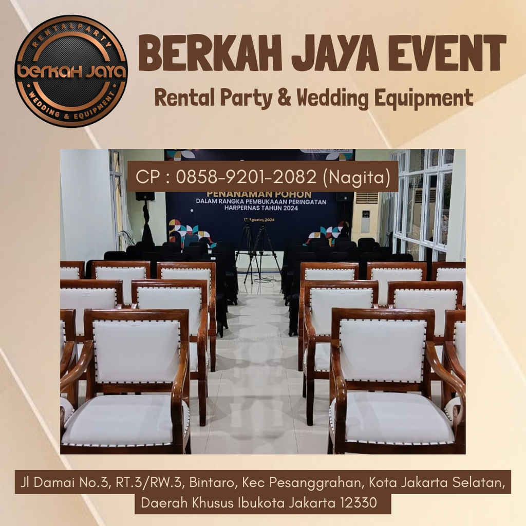 Sewa Kursi Kayu VIP Kokoh Area Kebayoran Baru