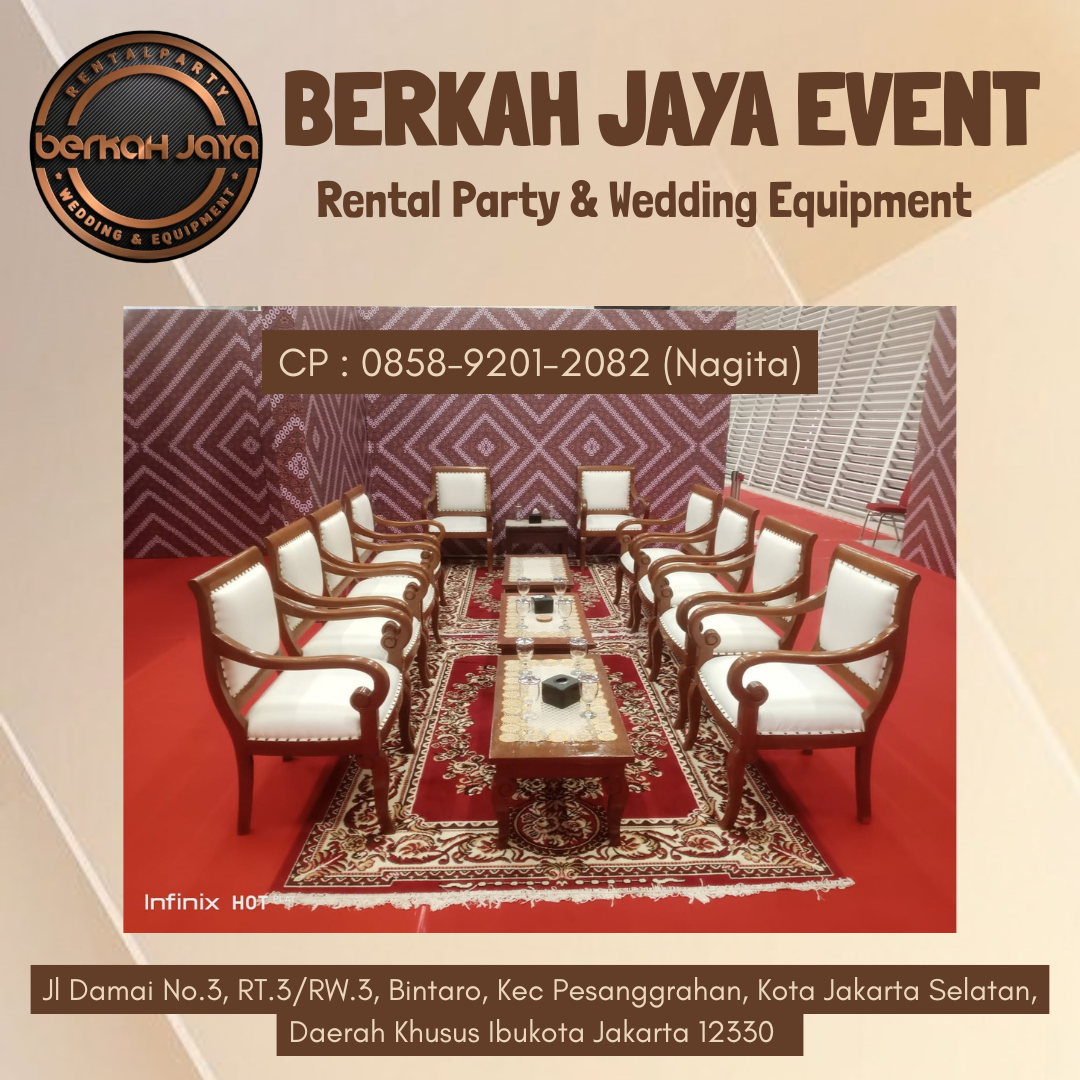 Sewa Kursi Kayu VIP Kokoh Area Kebayoran Baru