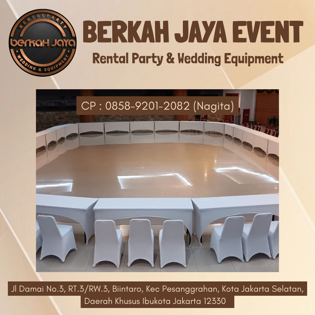 Menyewakan Meja Kotak Cover Stretch Modern Dan Rapi Area Kebayoran Lama